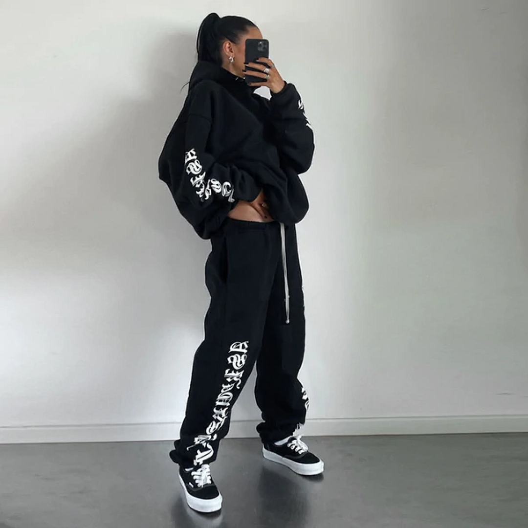 Unbranded 218 ASK ASKYURSELF KIM DUONG LOGO Print Velvet Black S-XL 4070# - Image 17