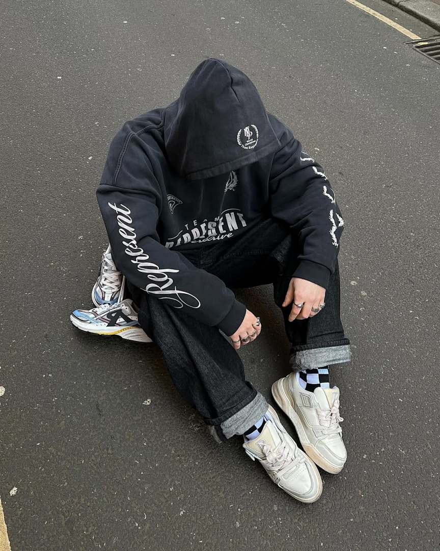 Represent 238 Represent World Championship BOXY Hoodie “ Military ” Print Washed : Black S M L - Image 25