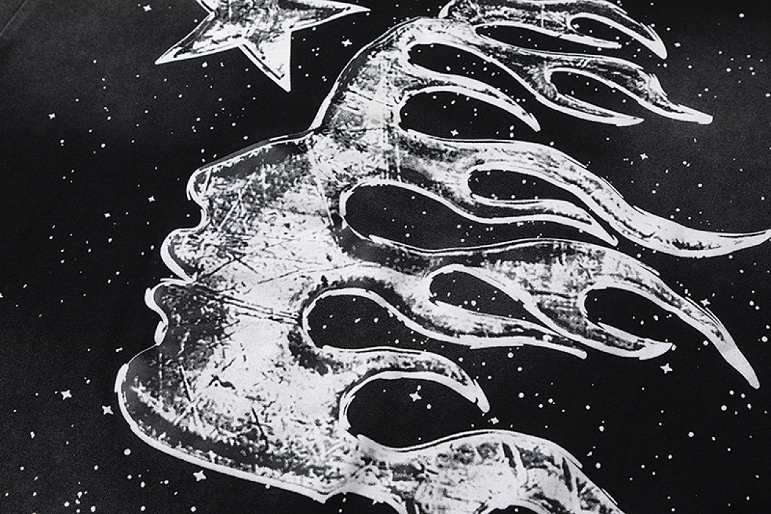 Hellstar 138 Hellstar Brain Print High Collar Solid Cotton Short Sleeve T Water Black S-M-L-XL - Image 9