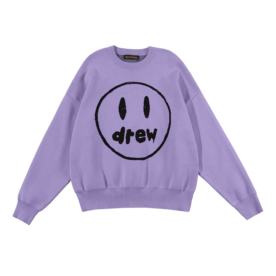 Drew House 218 DREW HOUSE LAVANDER Logo Floral Solid Long Sleeve Fleece Grey Purple S M L - Image 3