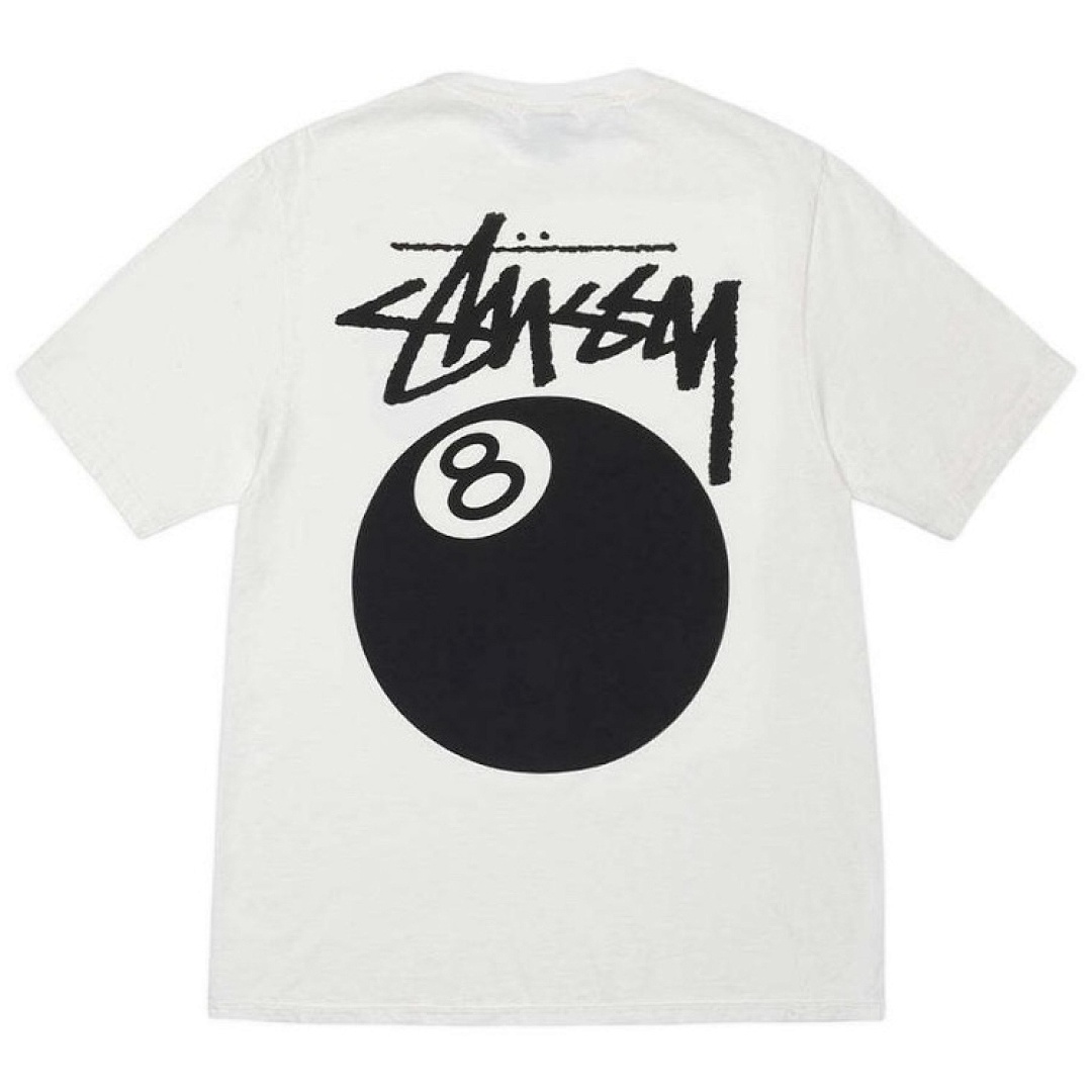 Stussy 98 STU 24SS 8 BALL TEE PIGMENT DYED Black No Print Short Sleeve T : White S M L - Image 5