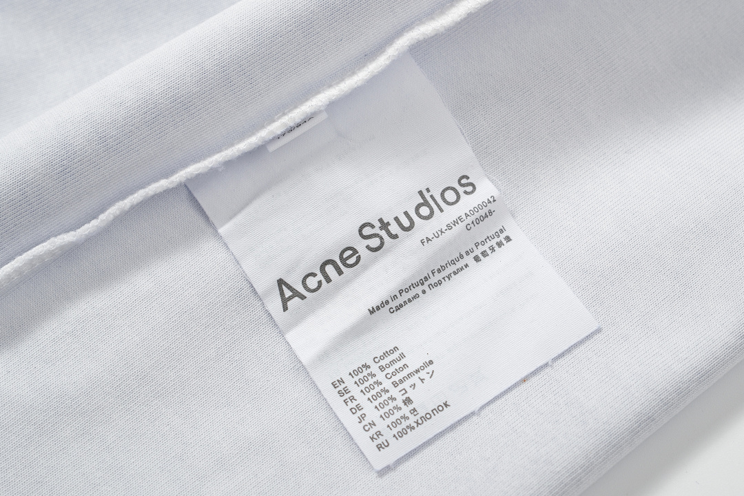 Acne Studios 118 AC LOGO Print Short Sleeve T White Light Blue Dark S-XL 8046# - Image 49