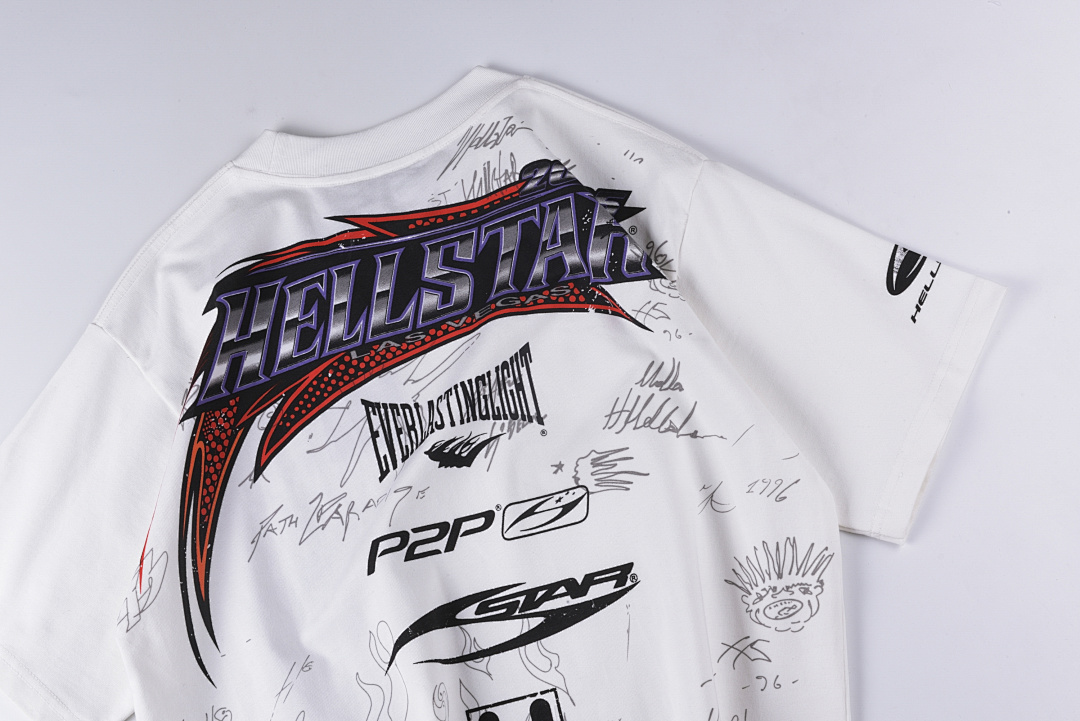 Hellstar 148 Hellstar Studios Wind Print Short T White S-XL - Image 4