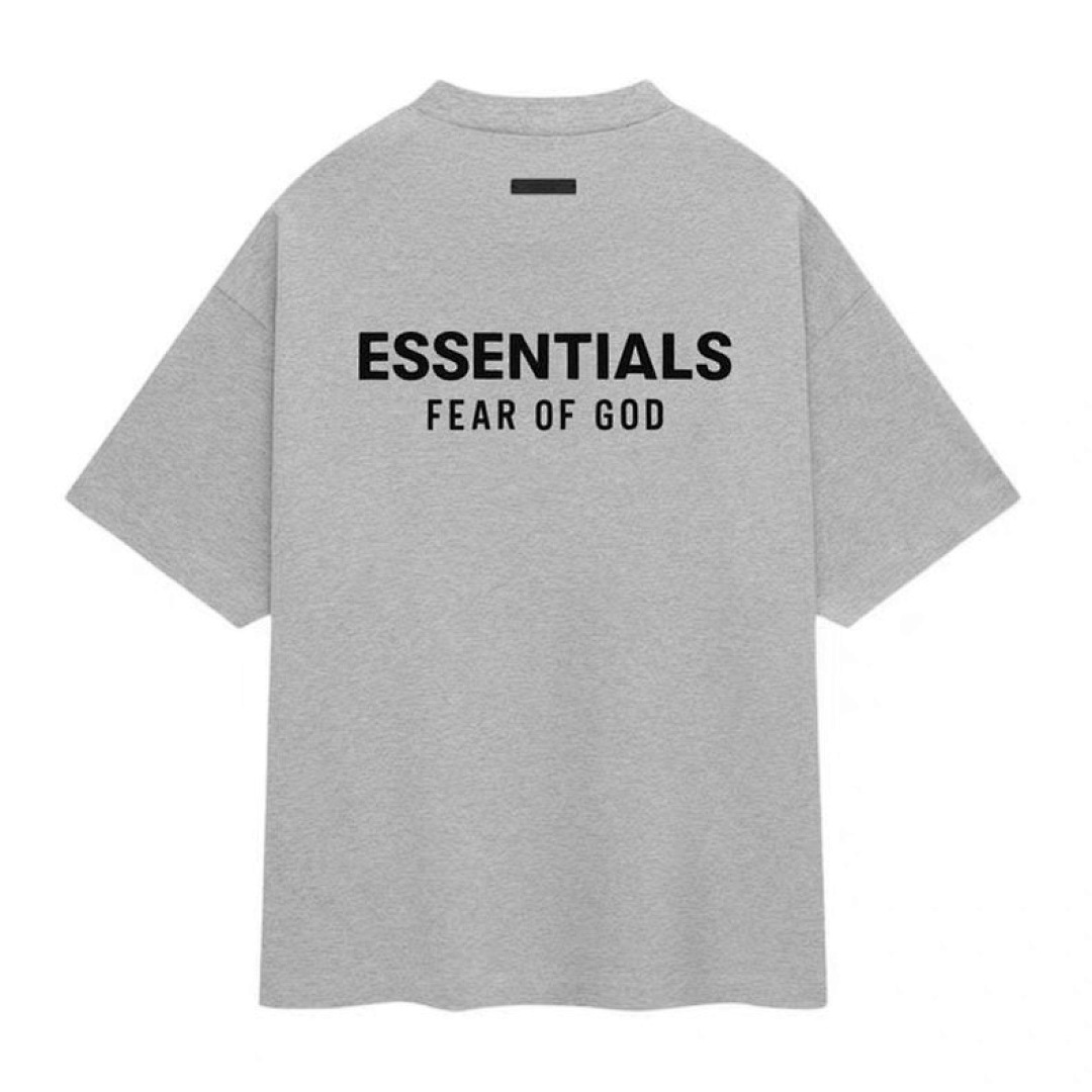 Essentials 118 Ess FALL24 HOLIDAY Jersey Crewneck T-Shirt Collar Wide Short Sleeve T : Light Mist Grey Black Dark :S-XL - Image 6