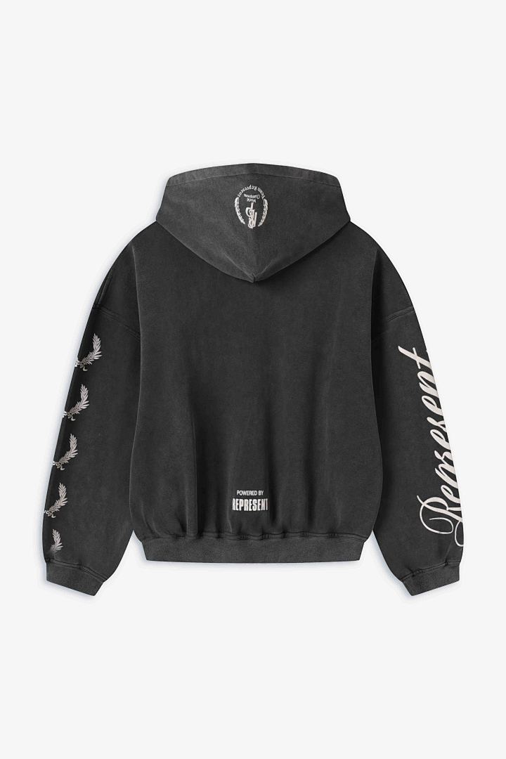Represent 238 Represent World Championship BOXY Hoodie “ Military ” Print Washed : Black S M L - Image 3