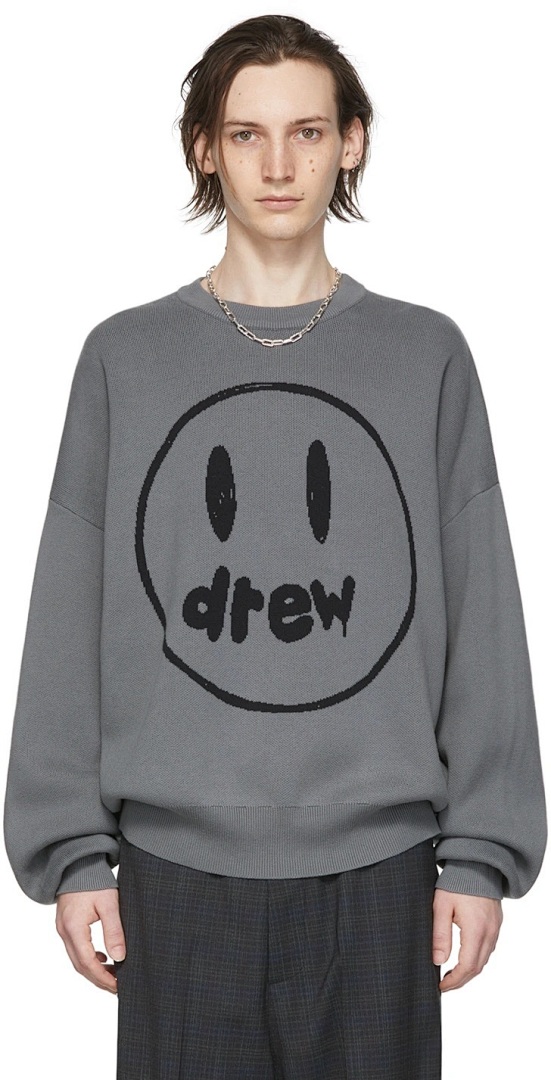 Drew House 218 DREW HOUSE LAVANDER Logo Floral Solid Long Sleeve Fleece Grey Purple S M L - Image 22