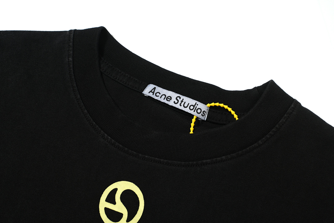 Acne Studios 118 AC Print Short Sleeve T Black White S-XL 8081# - Image 5