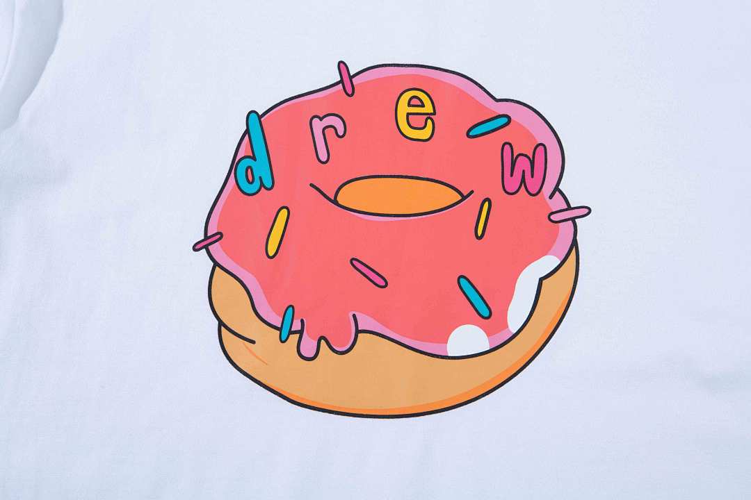Drew House 98 DREW HOUSE DONUT Ss TEE Print Collar Short Sleeve T White S M L - Image 5