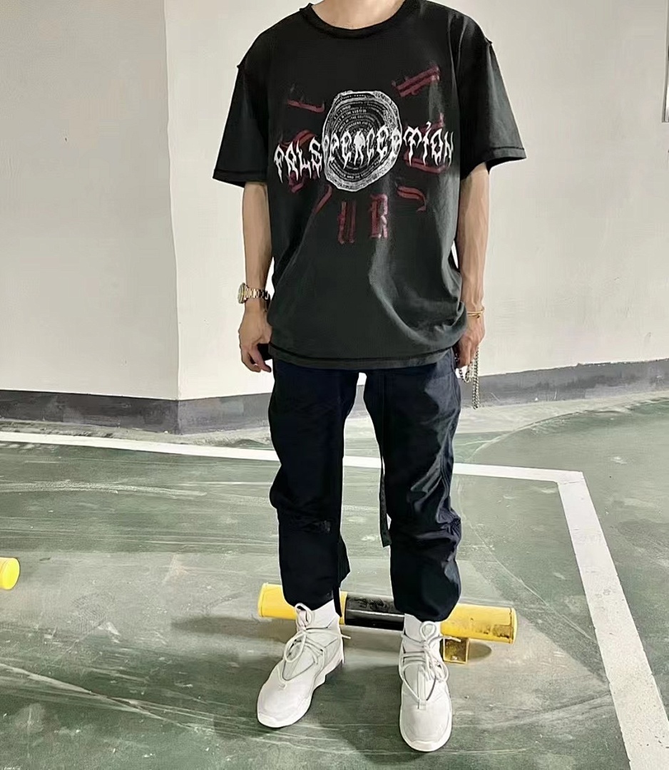 Unbranded 98 Askyurself X False Perception Collab Print Short Sleeve T Black S-XL 4033# - Image 19