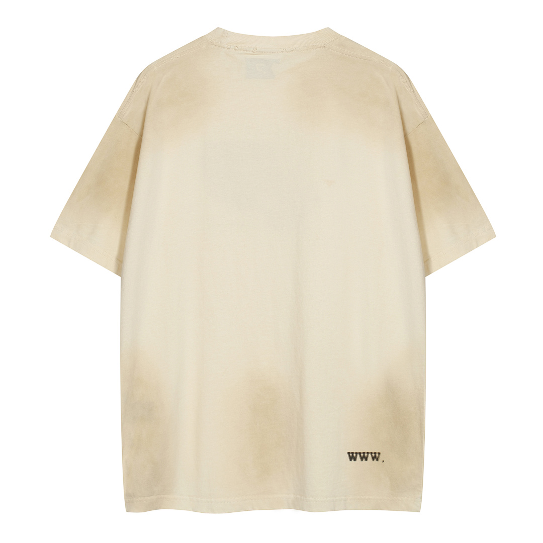 Unbranded 128 PANQ Water Print Short Sleeve T Apricot S-L 8003# - Image 3