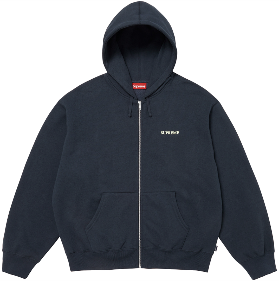 Supreme 378 FW25 IDGAF ZIP UP HOODED Embroidered (Black Grey)