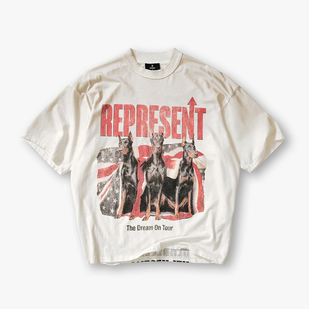 Represent 148 REPRESENT New High Mens Womens Top Wide Short Sleeve : S M L XL (White) - Image 3