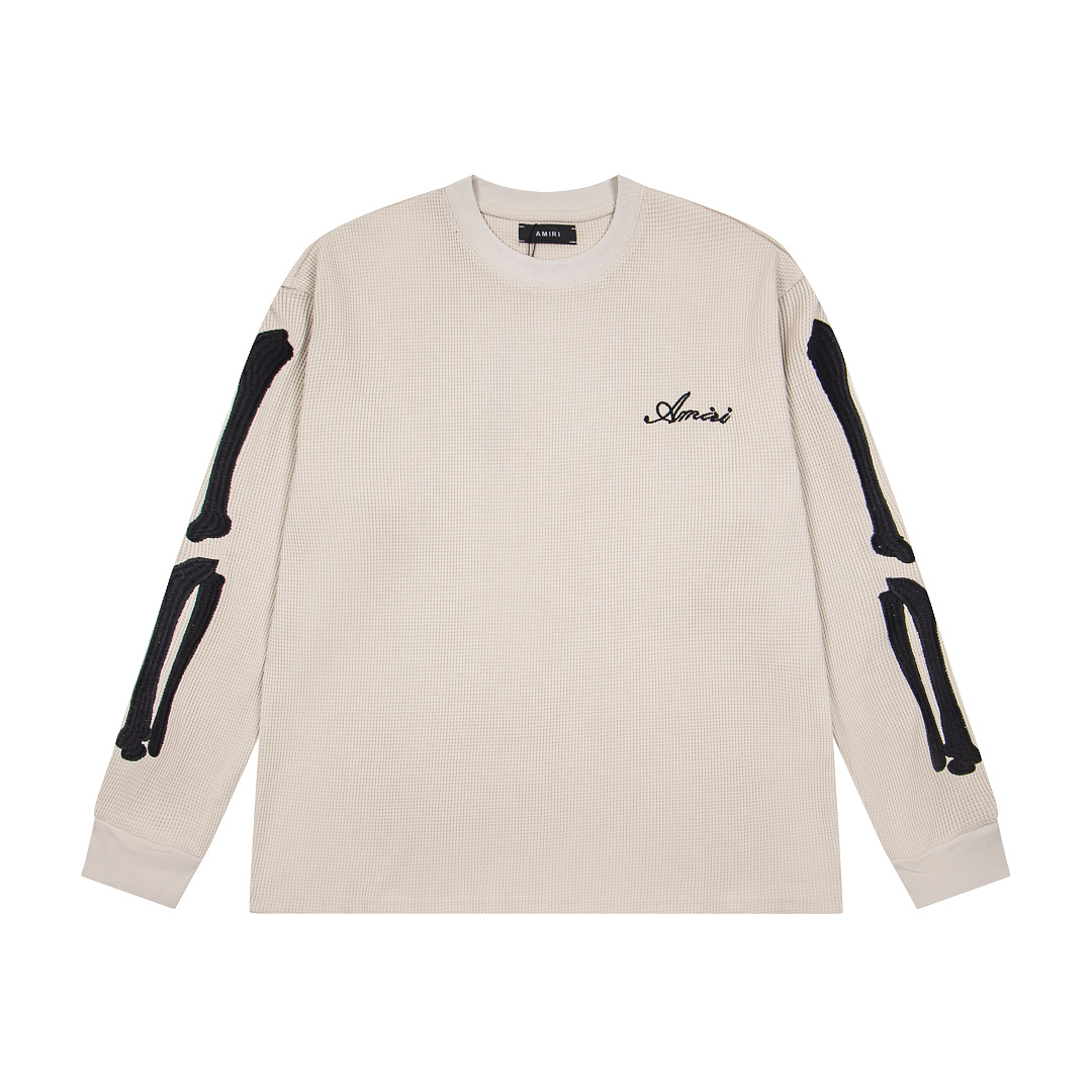 AMIRI 168 Wide Version Model Long Sleeve Black Apricot Light Grey S M L XL 601# - Image 26