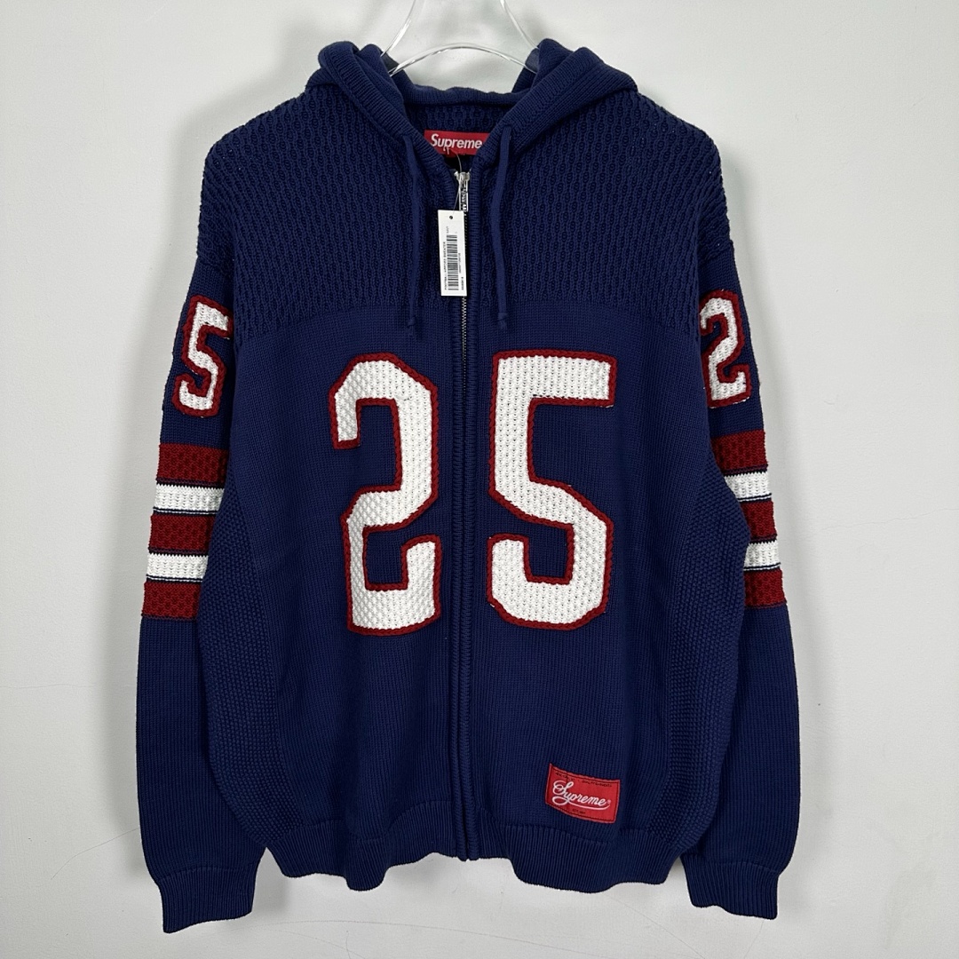 Supreme 538 SS25 FOOTBALL HOOD SWEATER Fleece Black White Blue S-XL - Image 20