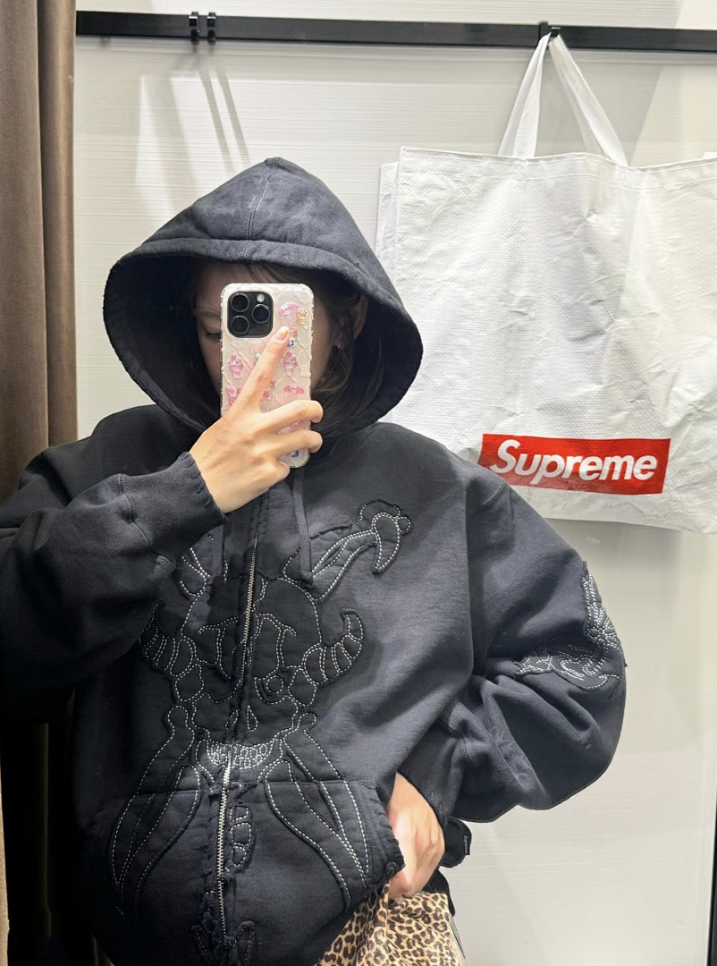 Supreme 498 YS Y'S BY YOHJI YAMAMOTO/ Mountain Collab ZIP UP HOODED / Black Light Apricot S - Image 46