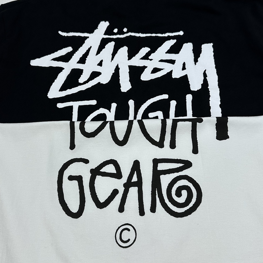 Stussy 108 STUSSY SS24 TOUGH GEAR TEE Print Short Sleeve Black White S-XL - Image 9