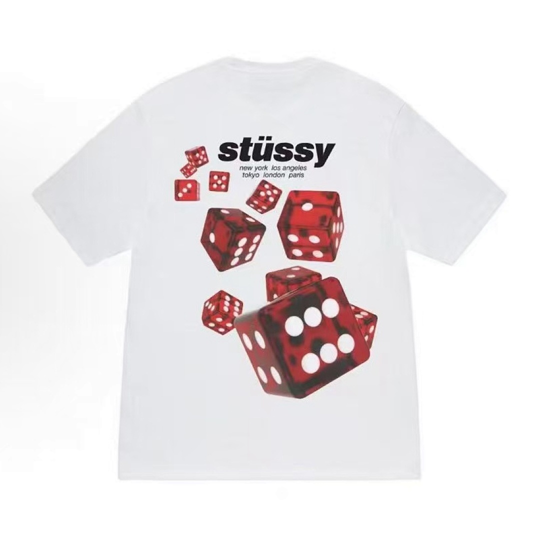 Stussy 108 STU SS25 ROLLERS HOODIE Print Collar Short Sleeve T : White Black S M L - Image 4