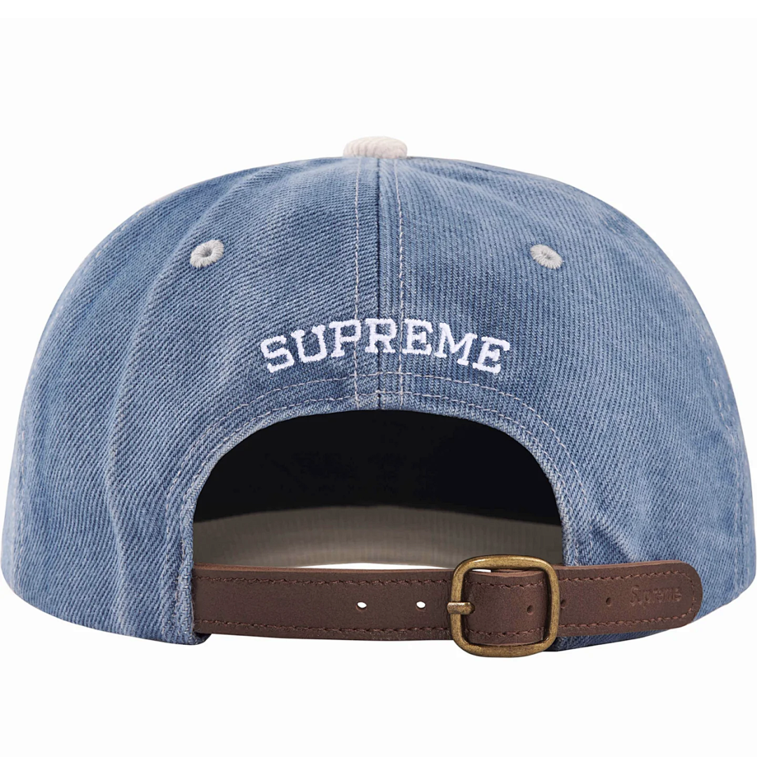 Supreme 118 Sup 24SS 2-TONE S LOGO 6-PANEL Embroidered Leather Buckle Water (Blue White Black Red) - Image 7