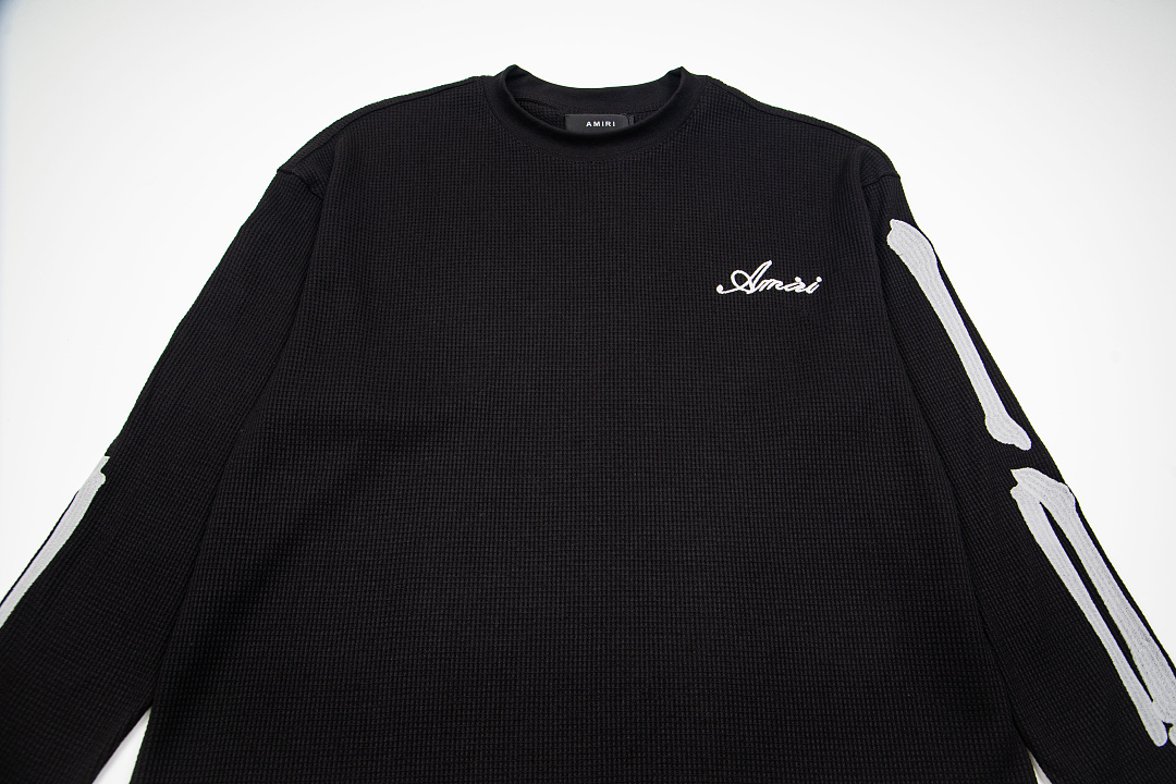 AMIRI 168 Wide Version Model Long Sleeve Black Apricot Light Grey S M L XL 601# - Image 5