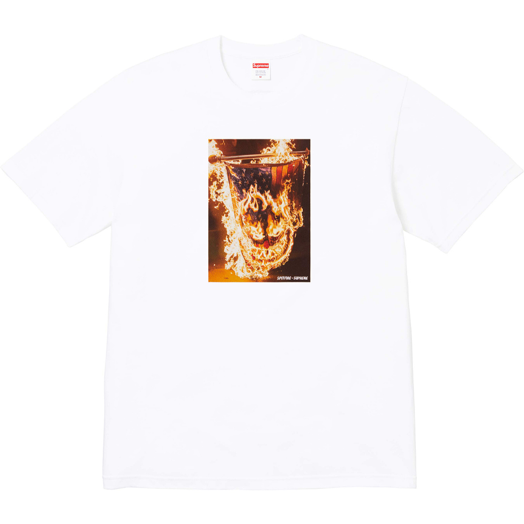 Supreme 148 SPITFIRE FLAG TEE Fire Flame T S-XL (Black) - Image 4