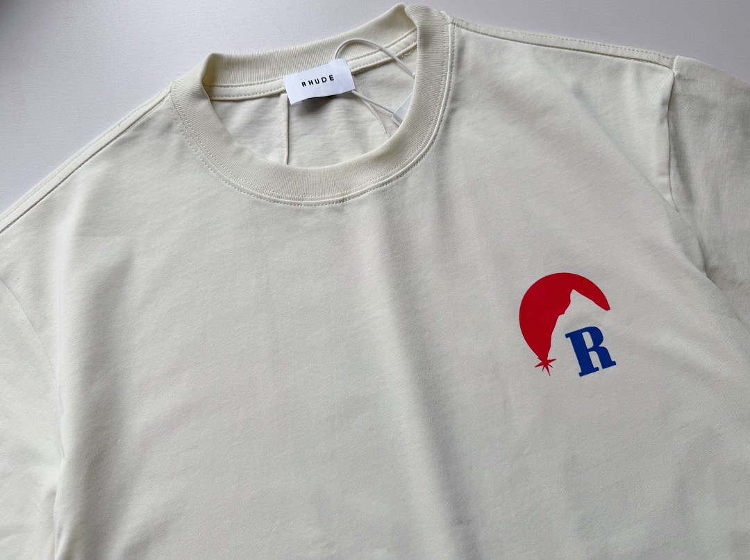Unbranded 118 RHUD Double Print Short Sleeve T : S M L XL Cream Apricot - Image 18
