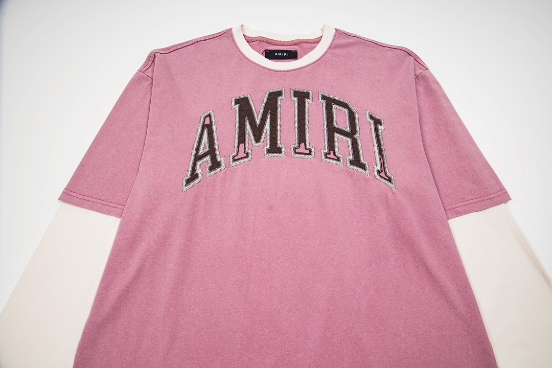 AMIRI 168 Wide Version Model Long Sleeve 2 Water T Black Ice Pink Mist Blue 607# - Image 18