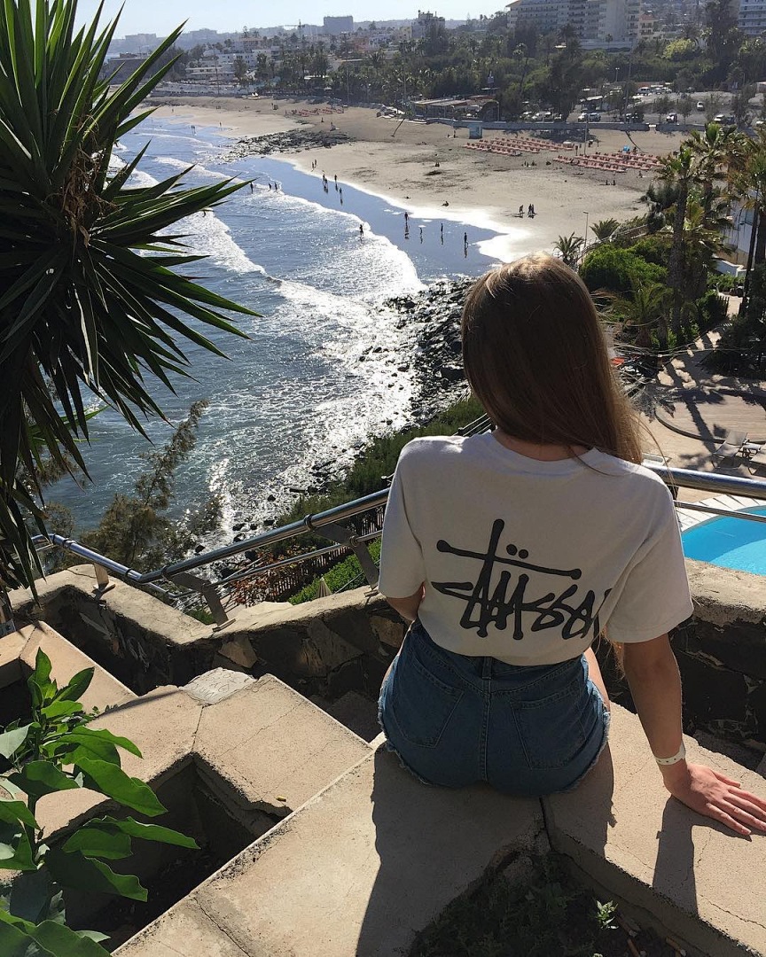 Stussy 98 STU 23SS BASIC LOGO TEE Short Sleeve T : White Black Cream Khaki Water Fruit Green Yellow S M L XL Y0767# - Image 18