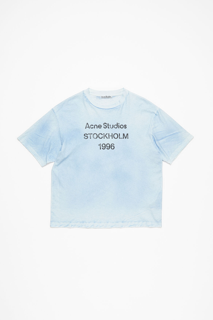 Acne Studios 118 AC LOGO Print Short Sleeve T White Light Blue Dark S-XL 8046# - Image 60