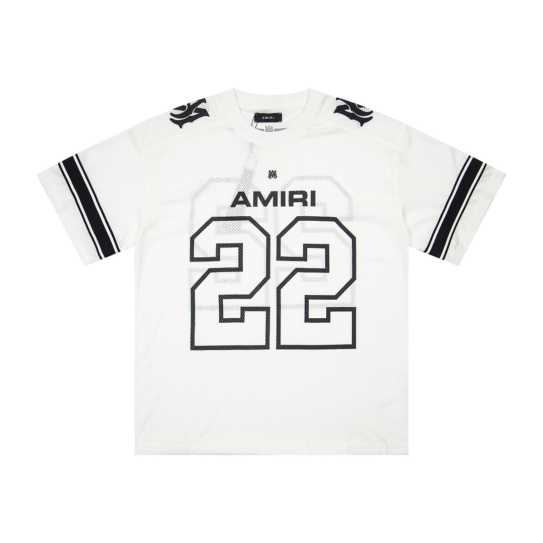 AMIRI 128 Canvas Logo Print Short Sleeve T Black White S M L XL 9935# - Image 15
