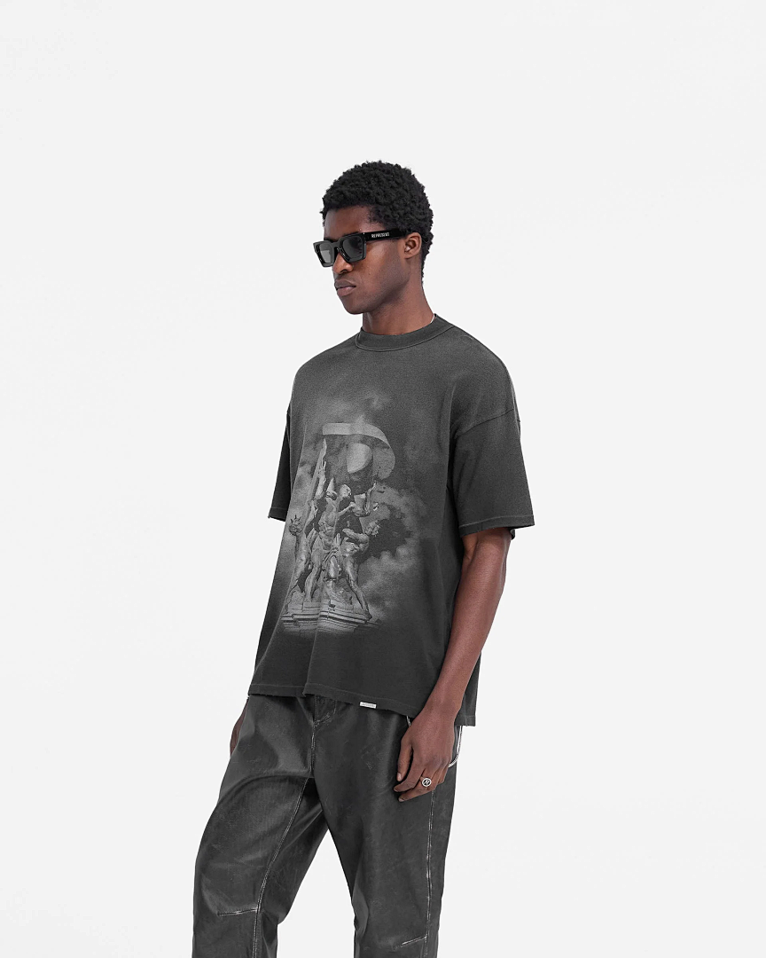 Represent ON SALE68 REPRESENT ATLAS TEE Print Short Sleeve T : Washed Black White S M L - Image 23