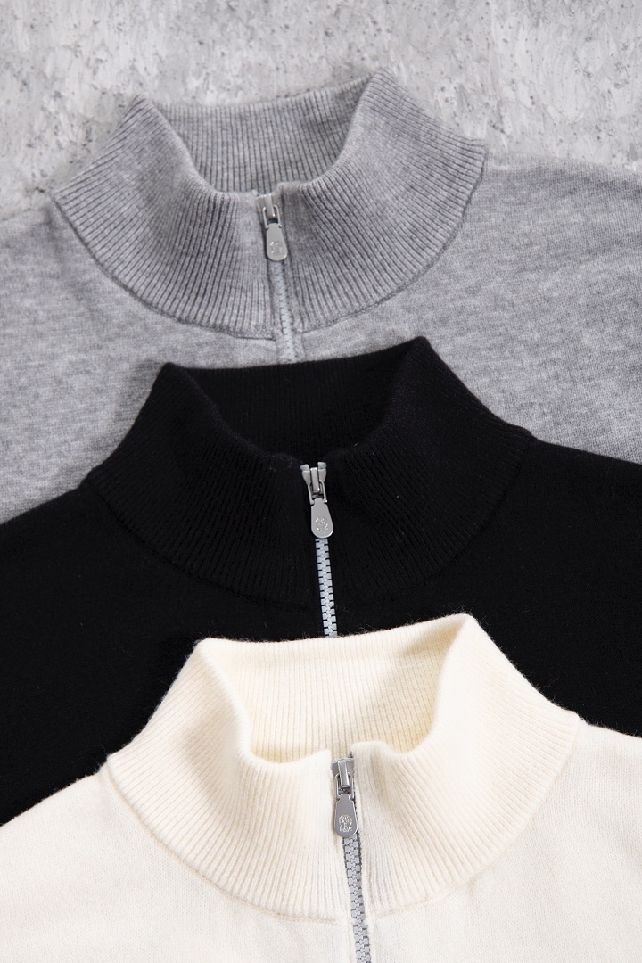 Unbranded 298 Solid High Collar Fleece : White Black Grey S-XL - Image 31