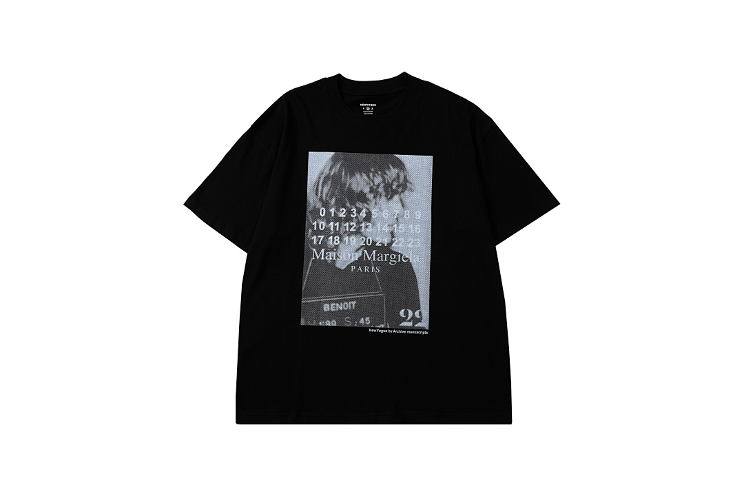 On Running 108 New Vogue × MM6 Maison Margiela Patch LOGO Print Short Sleeve Black White 1 2 3 3900# - Image 4