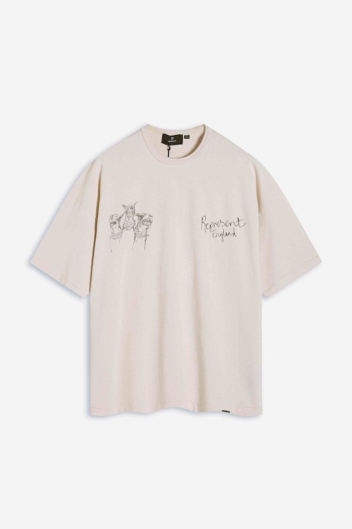 Jordan 138 Rrepresent Hand Drawn Thoroughbred T-Shirt Short Sleeve T : Washed Black White S M L - Image 4