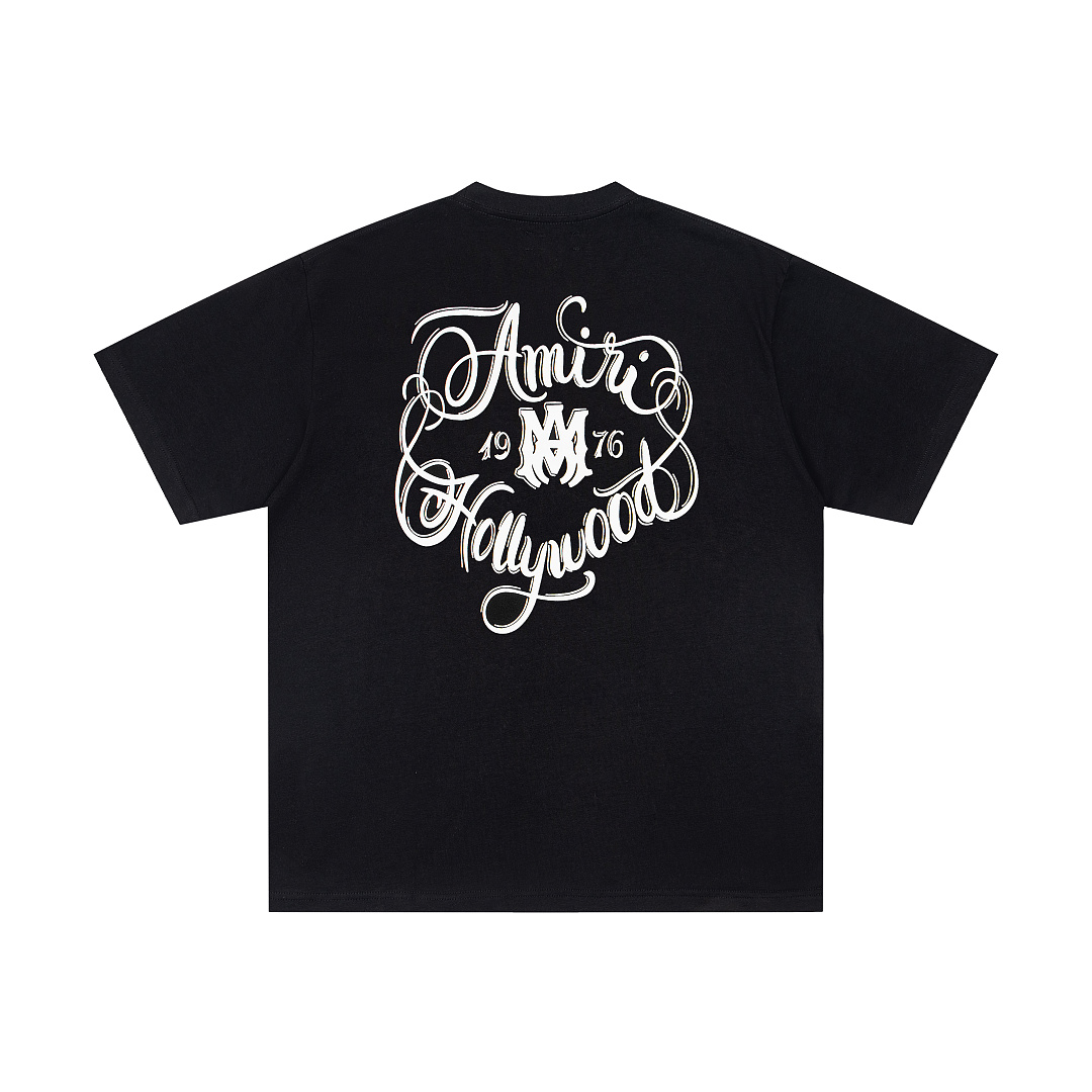 AMIRI 118 Wide Version Model Short Sleeve T Black White S M L XL 9948# - Image 4