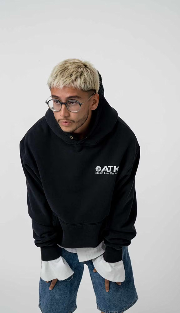 Gallery Dept 238 GALLERY DEPT MUSIC LIVES ON ATK HOODIE Patch Limited Exclusive Print : Washed Black S M L - Image 14