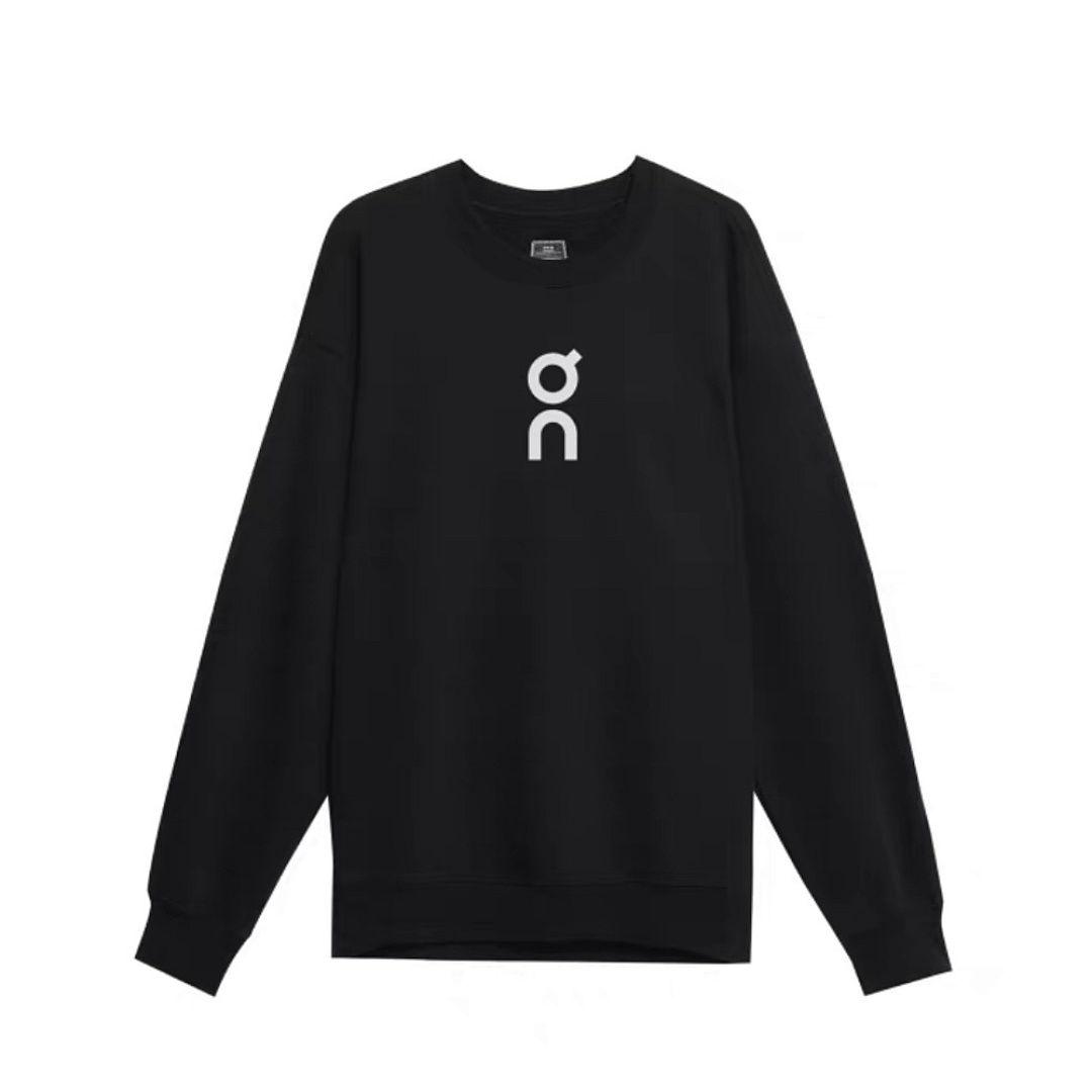 On Running ON SALE118 CLUB CREWNECK SWEATSHIRT LOGO Print Collar Top Long Sleeve : Black White Light Grey S M L