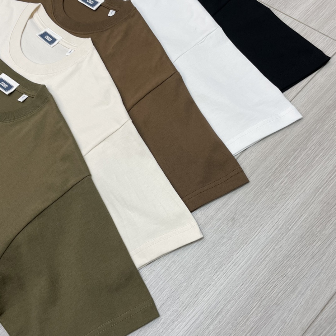 Adidas 128 KITH Summer Small LOGO Label Short Sleeve T : Black White Coffee Military Green Off Grey S M L - Image 28