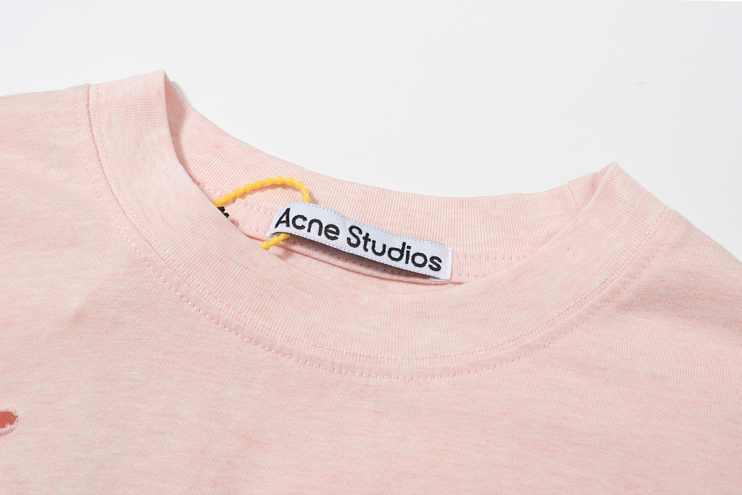Acne Studios 128 AC Buckle LOGO Print Short Sleeve Grey Color Pink Floral Blue Black S-XL 8041# - Image 8