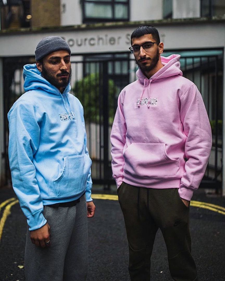 Supreme 248 Fruit Floral Embroidered Label SUP Bandana Box Logo Hooded Sweatshirt BOXLOGO Velvet Black Grey Red Pink Sky Blue S-XL S303# - Image 76
