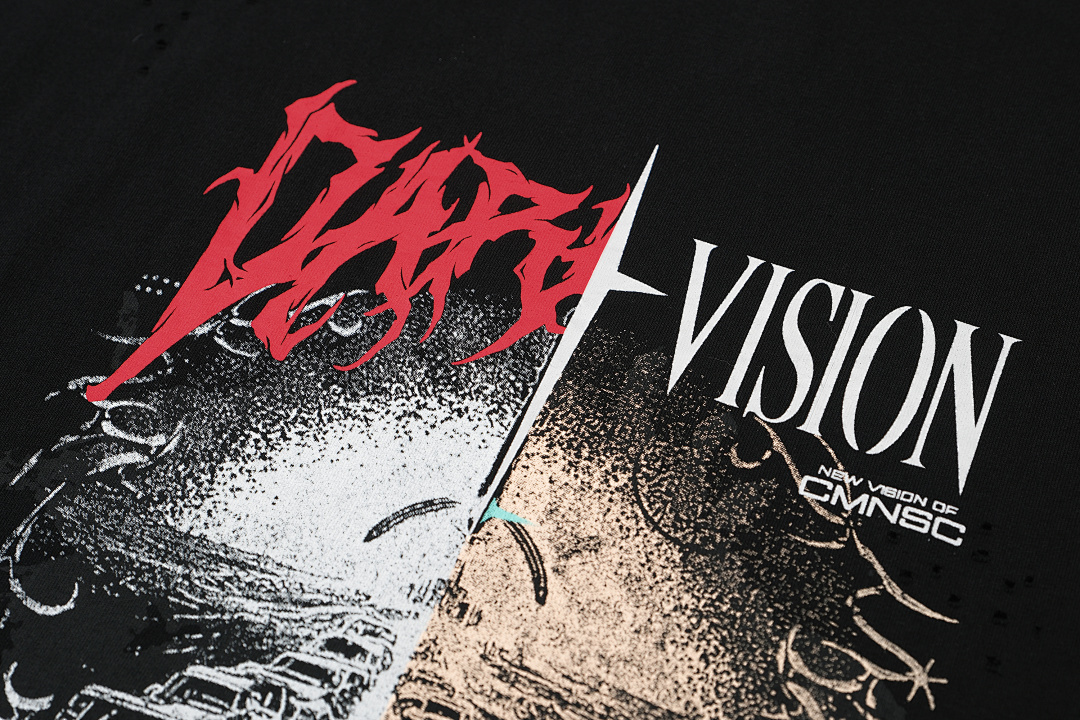On Running 118 CIVISION By CSC Dark Vision Distressed Print Short Sleeve T Black 1 2 3 3411# - Image 6