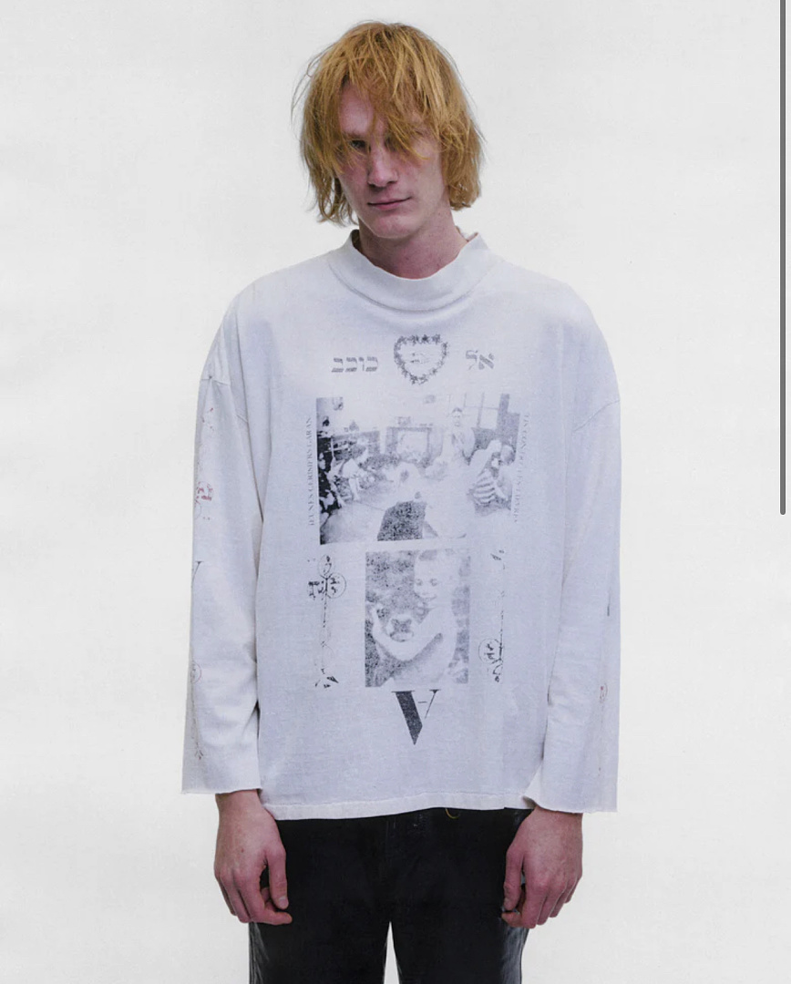 Enfants Riches Deprimes 138 Enfants Riches Deprimes Wide Collar Long Sleeve T : S M L XL Apricot - Image 15