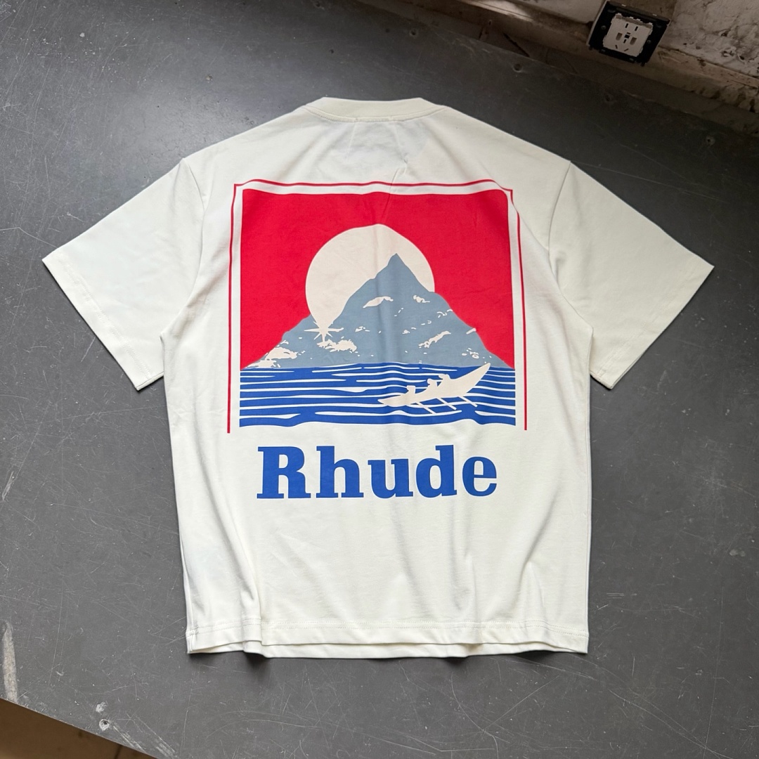 Unbranded 118 RHUD Double Print Short Sleeve T : S M L XL Cream Apricot - Image 17