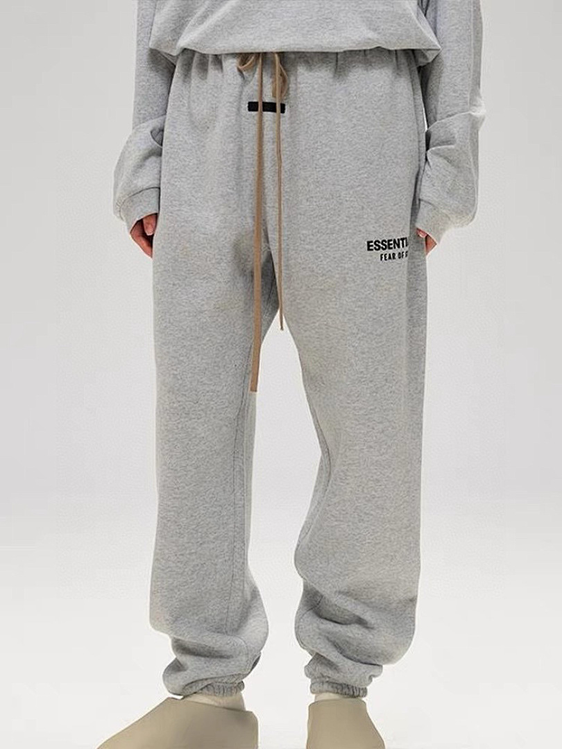 Essentials 178 Ess FALL24 HOLIDAY Fleece EssentialSweatpant Print Lace Up Velvet : Dark Mist Grey Light Black Desert Gold Brown :S-XL - Image 37