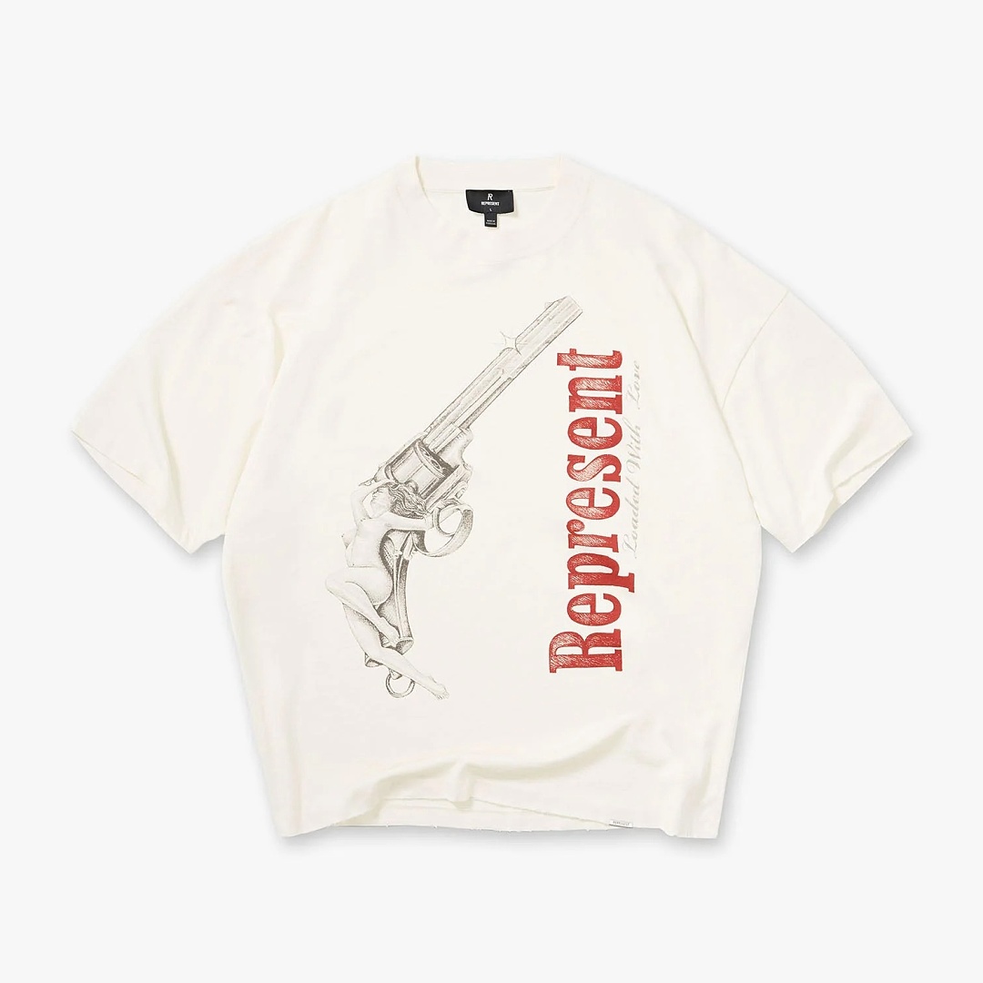 Represent 138 REPRESENT New High Mens Womens Top Wide Short Sleeve : S M L XL Cream Apricot - Image 10