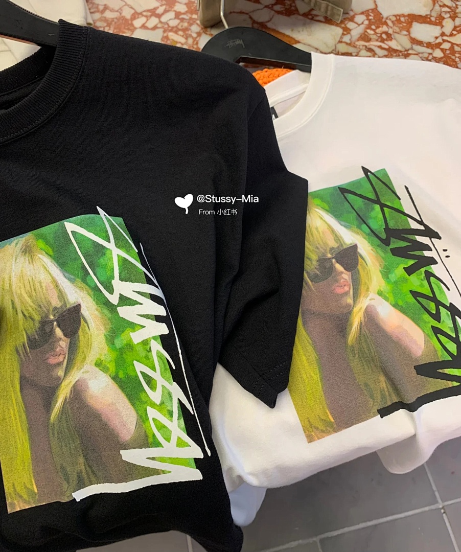 Stussy 138 STU SS25 Gold Womens T LAURA TEE Print Short Sleeve Black White S - Image 25