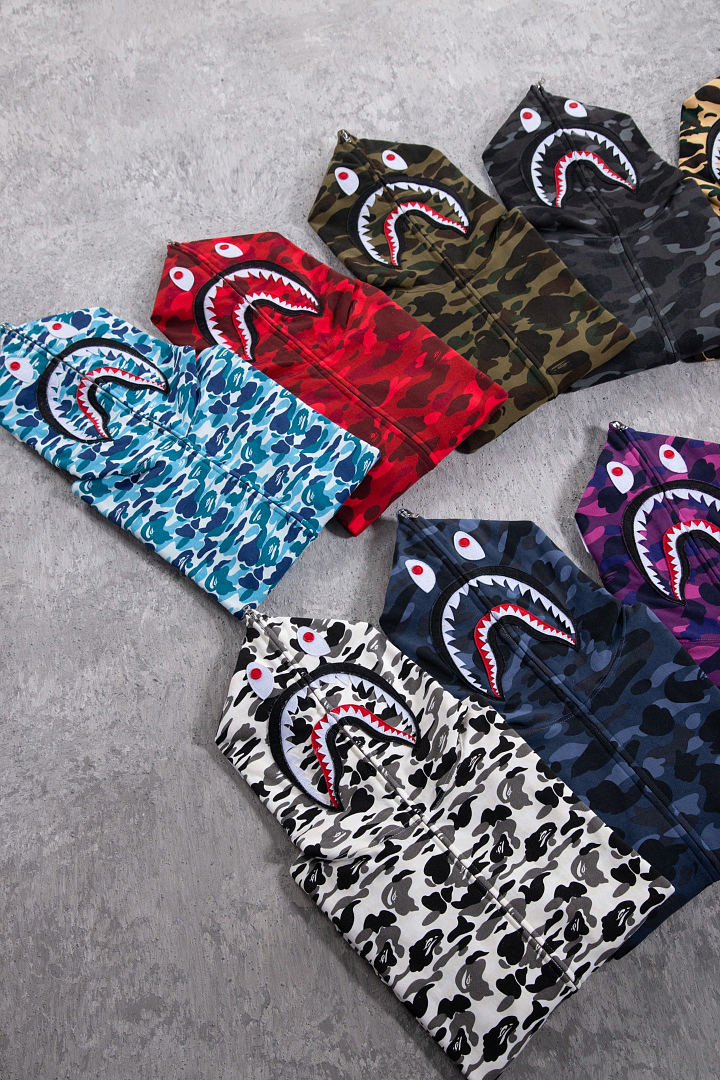 Bape 438 : Green Camo Red Yellow Purple Pink Blue Grey White Black S-XL - Image 59