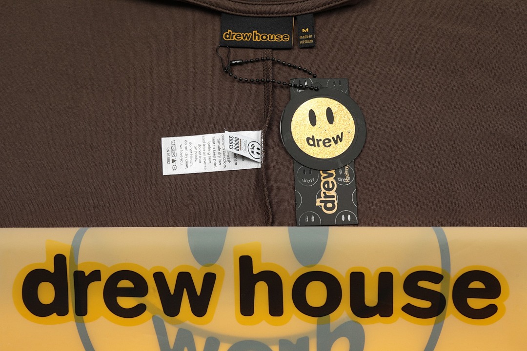 Drew House 118 Drew House Short Sleeve T Black Coffee White Light Pink Blue Purple Yellow Orange Peach Wine Red Navy : S-XL - Image 17