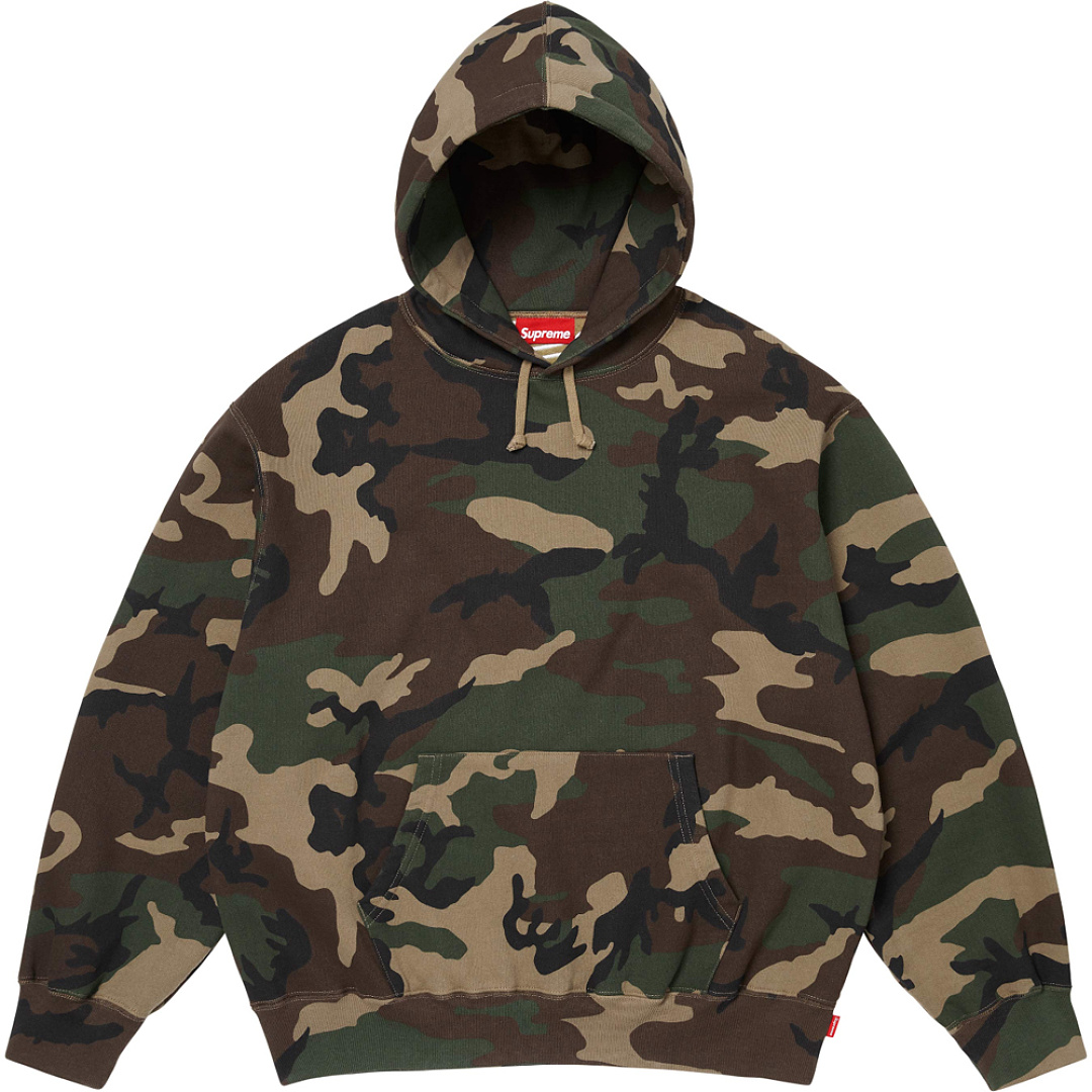 Bape 268 26SS Satin Appliqué Hooded Sweatshirt Camo Military Green Grey S M L - Image 3