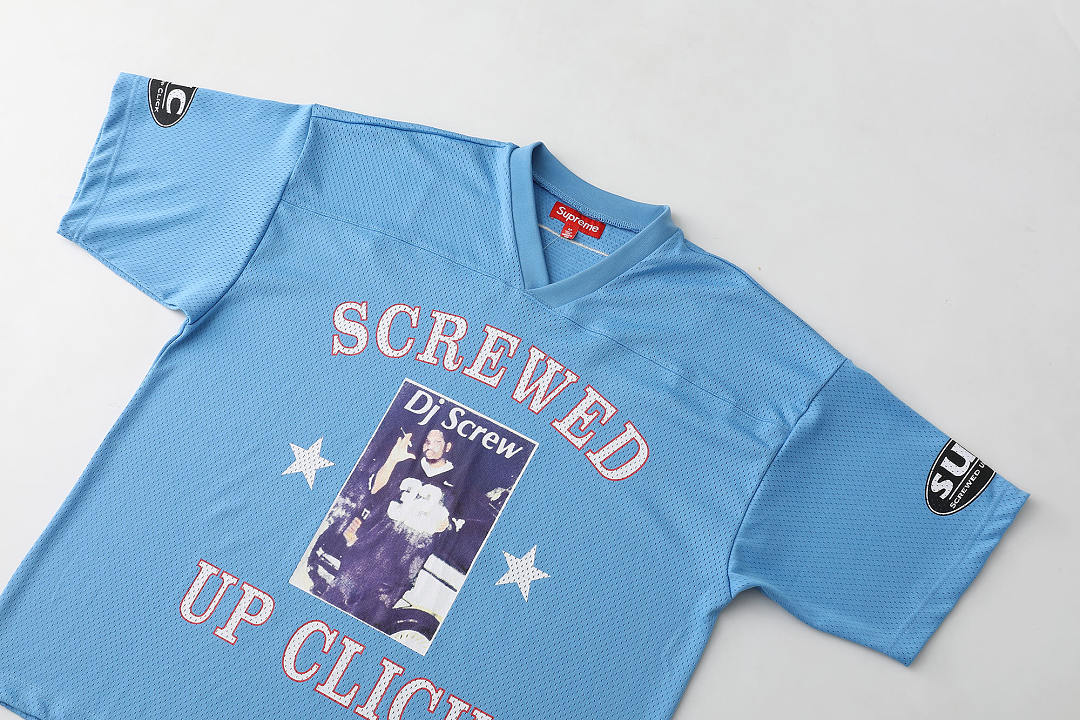 Bape 258 DJ Screw Collab SS26 Football JerseyV Collar Print : Black Camo Sky Blue S M L - Image 17