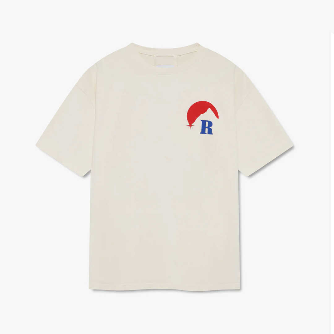 Unbranded 118 RHUD Double Print Short Sleeve T : S M L XL Cream Apricot - Image 14